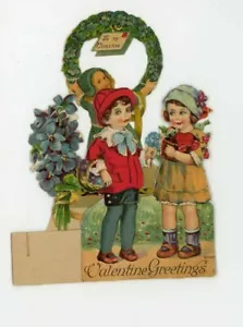 c1920s Card Vtg Valentine Up Pop Cut Die Germany Embossed Children Greetings - Picture 1 of 4