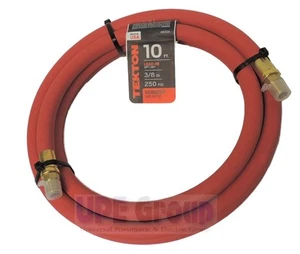 TEKTON 3/8" ID x 10' RUBBER Air Whip Lead In Jumper Hose 250 PSI USA Made 46334 - Picture 1 of 7