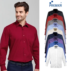 Mens Long Sleeve Shirt Premium Classic Fit Poplin Easy Care Smart Business Wear - Picture 1 of 26
