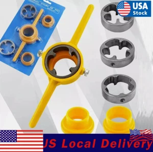 Pipe Threader Plumbing Tool Kit,Pipe Round Die Manual Hand Tool Threading - Picture 1 of 11