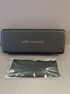 JOHN VARVATOS Eyeglasses Sunglasses  BIG BLACK SPACIOUS  CLAMSHELL HARD CASE New - Image 1 of 4