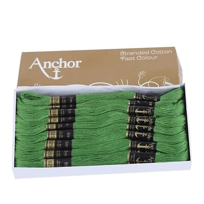 Anchor Stranded Cotton Thread Cross Stitch Skeins Pack of 25 Skeins Green Color - Image 1 of 4