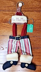 Kurt Adler Weihnachtsmann ANZUG OUTFIT am Hänger / Overall Christbaumschmuck Ho Ho - Bild 1 von 3
