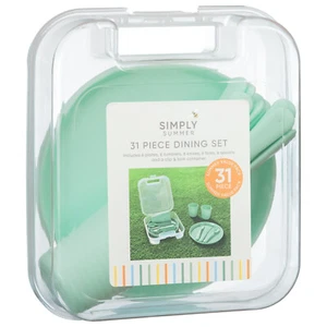 31-teilige Simply Summer Essgruppe mit Tragetasche perfekt für Picknick im Freien - grün - Bild 1 von 7