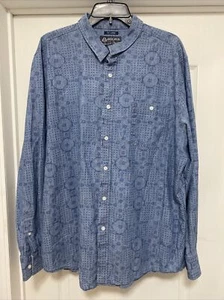 American Rag Slim Fit Blue Button Down Dress Shirt Geometric Size XX Large - Picture 1 of 3