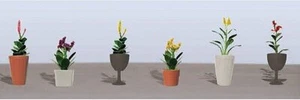 JTT SCENERY PRODUCTS - HO SCALE POTTED FLOWER PLANTS 7/8" 6/PK NEW 95571 - Picture 1 of 1