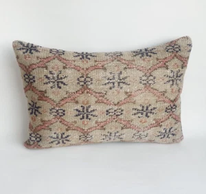 Bohemian Bedding Rug Pillow Cover, Decorative Rectangle Turkish Lumbar Pillow - Picture 1 of 9