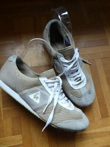 COQ SPORTIF basket basse tennis Vintage Toile et cuir Beige T 39 EU  US 6.5 - Picture 1 of 11