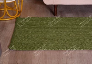 Hand Braided Dark Green Décor Jute Rug For New Guestroom Large Area Runner Rug - Picture 1 of 6