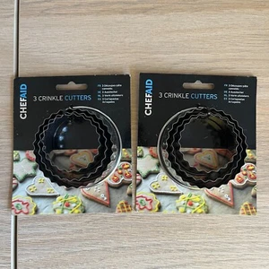 CHEFAID 2 paquetes de tres piezas juego de cortador de galletas arrugadas TOTALMENTE NUEVO - Imagen 1 de 4