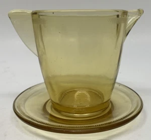 Vintage Akro Achat Kinderspielzeug Depression Glas Teekanne & Geschirr Set Bernstein Topas 2 Stck. - Bild 1 von 7