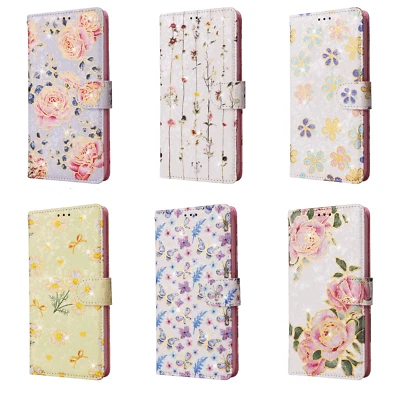 Flower Flip Card Wallet Phone Case For iPhone 7 8 XS Max XR 11 12 13 14 Pro Max - Image 1 of 4