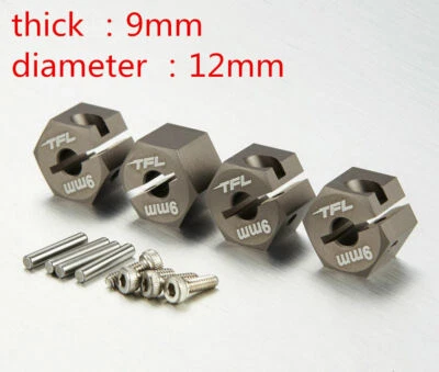 2PCS 1.9" Wheel Axle Hub Hubs 16mm widen Hex Connector 12MM AXIAL SCX-10 #1508 - Image 1 of 4