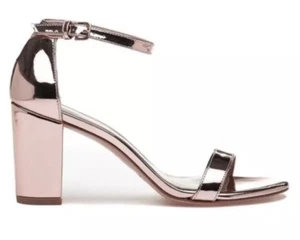 Stuart Weitzman Nearlynude Women's Pink Glossy Sandal Heels Z4241 Size 7.5 M - Picture 1 of 4