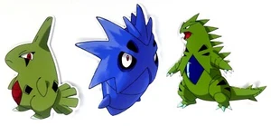 Larvitar, Pupitar, Tyranitar - 3 Vinyl Sticker Evolution Set - Picture 1 of 5