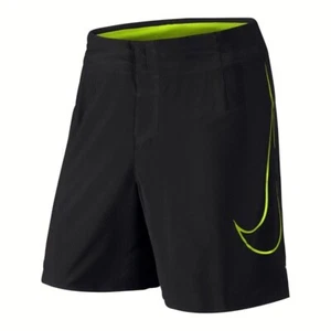 Nike Running Athletic Shorts Dri Fit Reflective Black Volt 619892 $95 Men's 34 - Picture 1 of 11
