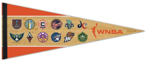 WNBA Basketball Official 12-Team Logos 2023 Premium Felt 12x30 Collector PENNANT Cover