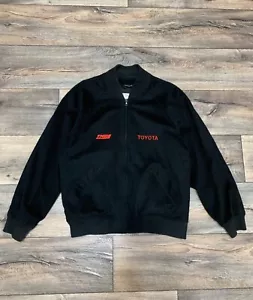Toyota F1 Doeskin Loro Piana Storm System Vintage Men Black Bomber Jacket Small - Picture 1 of 13