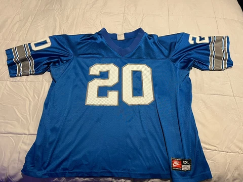 Vintage Team Nike Barry Sanders #20 Detroit Lions NFL Jersey /X XL Authentic Cover