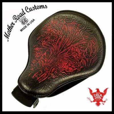 Harley Sportster 2004-2006 kit de montaje de asiento individual con resorte cuero rojo hormiga bcs Foto 1 de 4