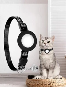 Collar de gato con estuche con soporte para etiquetas de aire de campana y manzana, reflectante ajustable - Imagen 1 de 6