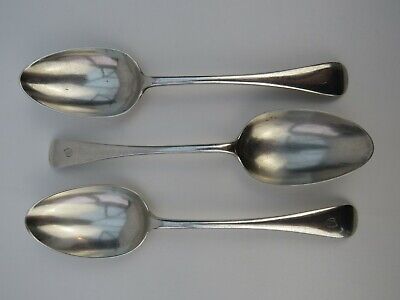 3 Vintage Silver Plated Serving Spoons With Monogram - James Dixon - Old English • 10£
