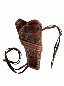 CROSSDRAW WESTERN HOLSTER FLORAL TOOLED LEATHER LONG BARREL FIT HOLSTERS - Picture 1 of 42