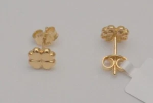 Four leaf clover earrings 14k yellow gold - Picture 1 of 8