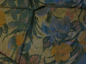 Stoff Baumwolle (?) 160 x 320 cm blau gelb beige - Bild 1 von 1