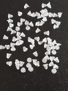 Soft Rubber Silicone Earring Backs Replacement Stopper Ear Nut Bullet - 4mm - Picture 1 of 2
