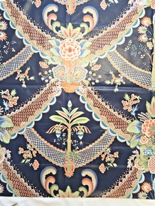 Vintage P Kaufman Passage To India Polished Cotton Chintz Fabric 1.9 Y x 56” W - Picture 1 of 9
