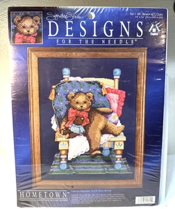 Leisure Arts "Mr. Bear" # 5611 neu versiegelt Kreuzstich-Set 14" x 16" Signatur S - Bild 1 von 7