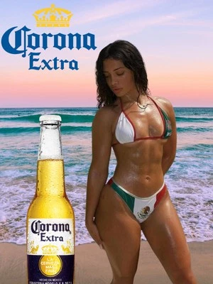 Mexican Girl  Vintage  Beer Poster Corona Extra Beer 18x24 in sexy girl beer art - Image 1 of 2