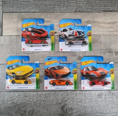 Hot Wheels HW Exotics Diecast Car Bundle X5 Porche Lamborghini 2023/24 Nuevo Foto 1 de 4
