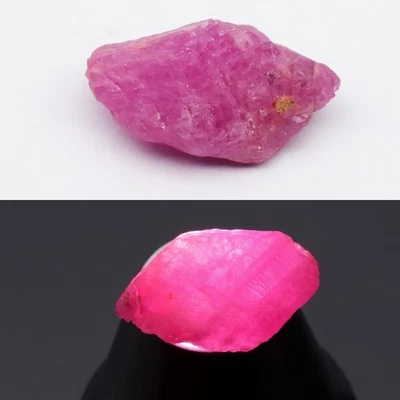 💎 5.45ct 13.5x8.3mm Rough Natural Pinkish Red Ruby - Unheated, Mozambique Gem - Image 1 of 4