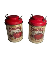 VTG Campbell's Soup Metal Salt & Pepper Shakers 2001 Advertising Milk Can - Picture 1 of 7