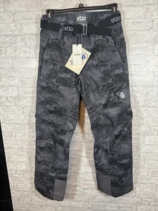 NWT Stio Men’s Environ Gray Black Camo Outerwear Waterproof Pants Size Small - Picture 1 of 7