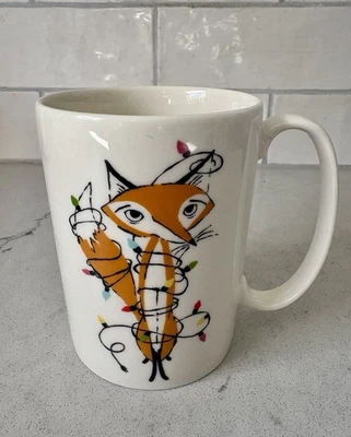 Taza Kate Spade x Lenox envuelta en luces Navidad vacaciones zorro Foto 1 de 4