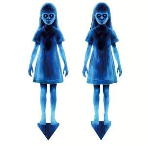.Twins Halloween Ghost Yard Sign Garden Stakes Outdoor Lawn Decor - Picture 1 of 11