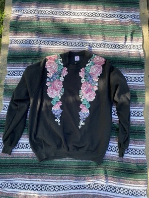 VTG  Homemade Floral Sweatshirt Women’s 2xl Jerzees - Image 1 of 3