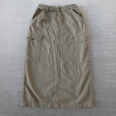 Reformation Jeans Maggi Cargo Midi Skirt Womens 27 Army Green Back Slit Boho - Image 1 of 4