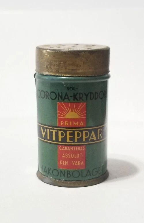 Publicidad coleccionable vintage Sol Corona Vitpeppar Spice Tin Suecia Foto 1 de 4