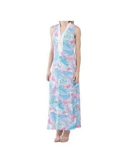 Pappagallo Sleeveless Cactus Rose Maxi Dress Size 8 - Lilly Pulitzer Style - Picture 1 of 8