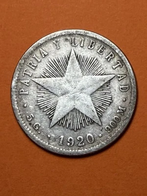 20 centavos de plata Patria Y Libertad 1920 (A2864) Foto 1 de 2