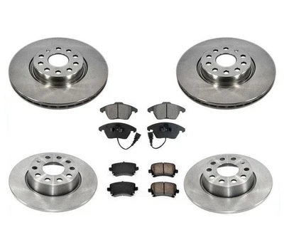 Rotores de freno de disco recubiertos F&R pastillas de freno de cerámica para Volkswagen Tiguan 2009-2017 Foto 1 de 4