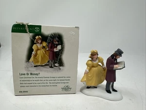 Department 56 LOVE OR MONEY Dickens Christmas Village Retired 2004 Scrooge Belle - Picture 1 of 7