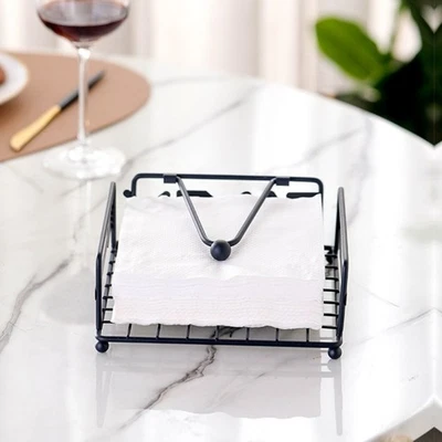 Hotel dining table tissue holder wrought iron napkin holder weighted arm - Image 1 of 4