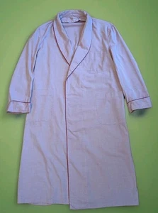 Brooks Brothers Pink Oxford Cloth Robe Red Piping Sz Large L USA Made *No Belt* - Picture 1 of 9