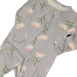 Carters Just One You Baby Girl Floral Footed Sleeper Pajamas Zip 9 Months Gray - Picture 1 of 10