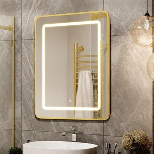 16X24 Inch Gold Bathroom Medicine Cabinet with Mirror, Recessed or Surface Li... - Picture 1 of 7